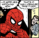 The actual last panel of Spiderman today.  Wacky.